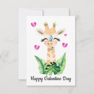 De Remerciements La Giraffe Et La Carte Valentine Papillon