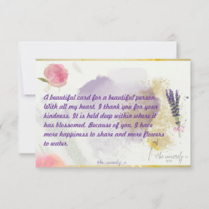 De Remerciements Lavendar, rose, violet, or, carte blanche brillant