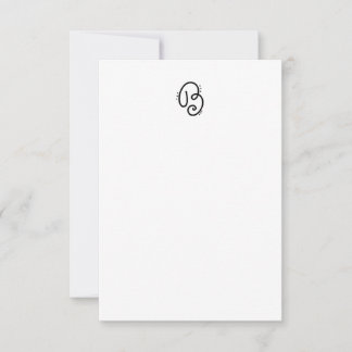 De Remerciements Lettre monographique B carte pour notes manuscrit