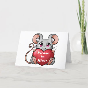 DE REMERCIEMENTS LIL MOUSE GRANDEND VALENTINE CARTE