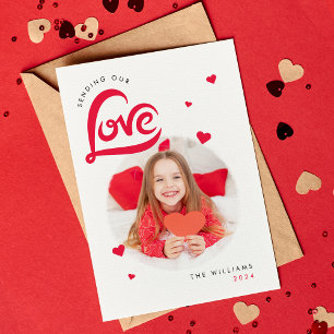 De Remerciements Love Heart Valentines Jour Carte photo personnalis