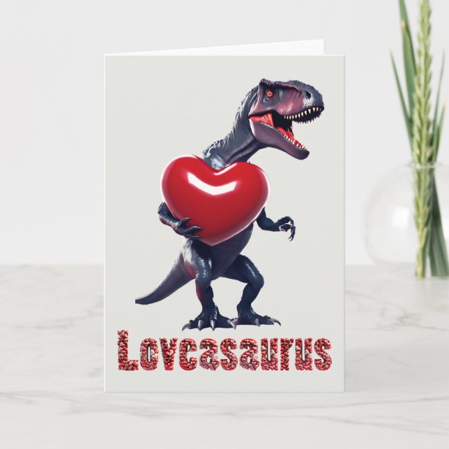 De Remerciements Loveasaurus Carte Saint Valentin (Devant)