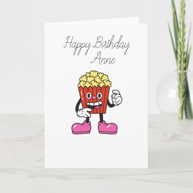 De Remerciements M. popcorn Carte d'anniversaire (Devant)