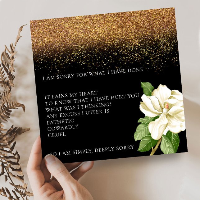 De Remerciements Magic Sand Floral Je suis désolé Carte d'excuses (Créateur téléchargé)