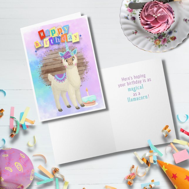 De Remerciements Magical Llamacorn Bonne carte d'anniversaire (Créateur téléchargé)