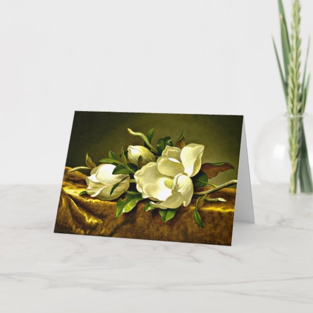 De Remerciements Magnolias sur la carte Gold Velvet Cloche Note (Devant)