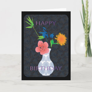 De Remerciements Mah Jongg Flowers Carte Anniversaire