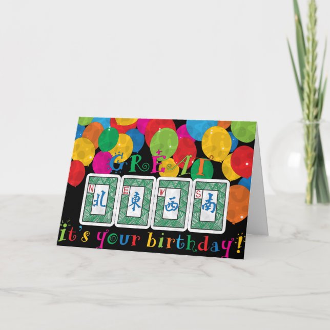 De Remerciements Mah Jongg NEWS Carte d'anniversaire (Devant)