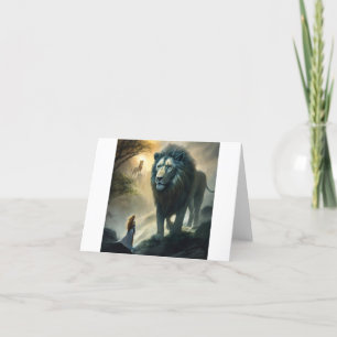 De Remerciements Majestic Roar : Lion et carte sur le thème du gard