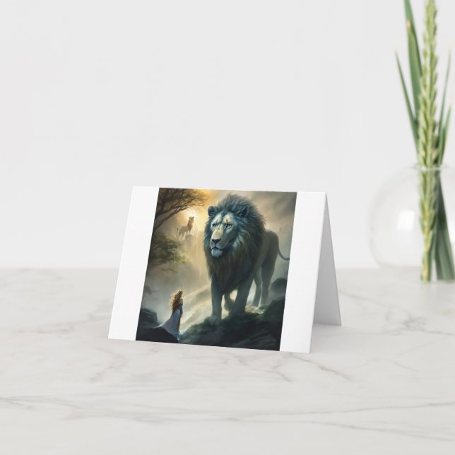 De Remerciements Majestic Roar : Lion et carte sur le thème du gard (Devant)