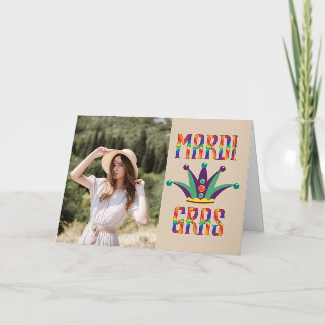 De Remerciements Mardi Gras Carte photo personnalisé (Devant)