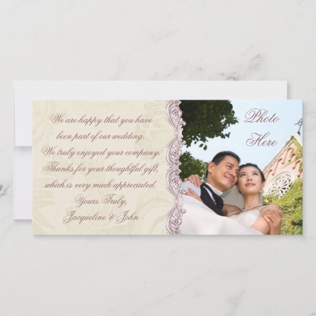 DE REMERCIEMENTS MARIAGE ~ CARTE PHOTO (Devant)