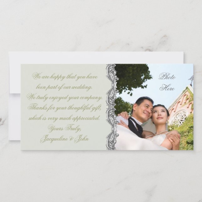 DE REMERCIEMENTS MARIAGE ~ CARTE PHOTO (Devant)
