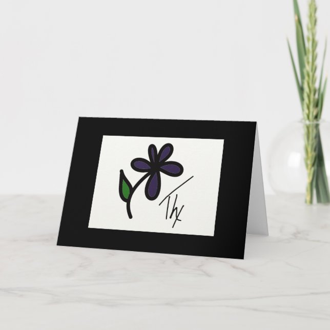 De Remerciements Masculine Carte Thx - Eggplant (Devant)