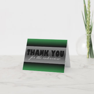 De Remerciements "Merci carte vert-foncé pour entrevue"