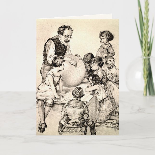 De Remerciements Merci, professeur. Carte personnalisée Art vintage (Devant)