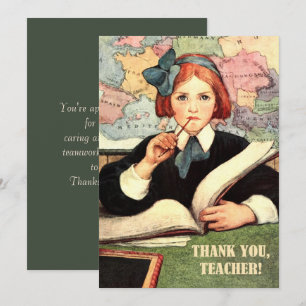 De Remerciements Merci, professeur. Carte Plat Art vintage