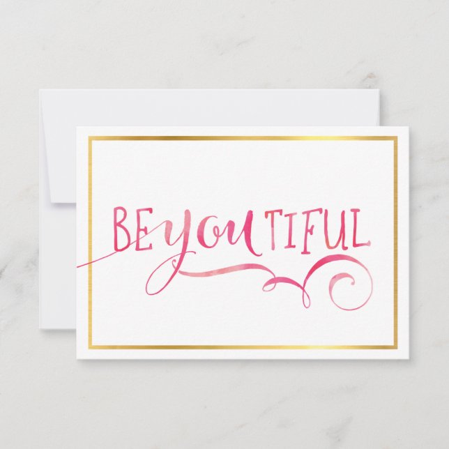 De Remerciements MINI CARTE D'INSPIRATION Be-you-tiful typographie  (Devant)