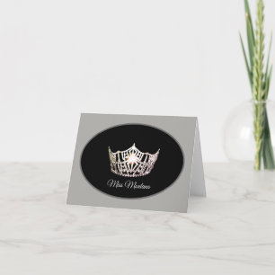 De Remerciements Miss America Argent Couronne Carte Gris