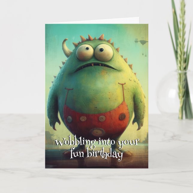 De Remerciements Monster Mayhem...Chuckle Cheeks Carte Anniversaire (Devant)