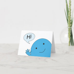 De Remerciements N'Importe Quelle Occasion Bleu Guy Waving Hi Carte