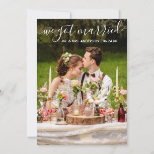 De Remerciements Nous Nous Sommes Mariés Moderne Carte photo Script