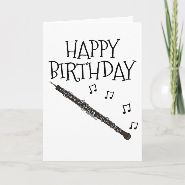 De Remerciements Oboe carte d'anniversaire Woodwind Musicien (Devant)