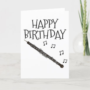De Remerciements Oboe carte d'anniversaire Woodwind Musicien