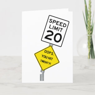 De Remerciements Oops You Hit 20 drôle 20e anniversaire carte