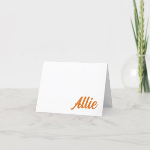 De Remerciements ORANGE, NAVY Auburn, AL Carte personnalisée