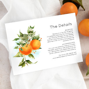 De Remerciements Oranges Citrus Garden Détails du mariage Carte