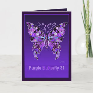 De Remerciements Papillon violet 31 carte blanche