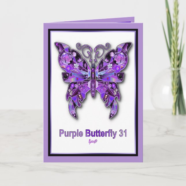 De Remerciements Papillon violet 31 carte blanche (Devant)