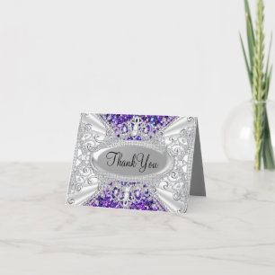 De Remerciements Parties scintillant & Diamond Tiara Purple Carte d
