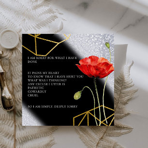 De Remerciements Parties scintillant Elegant Je suis désolé Carte d