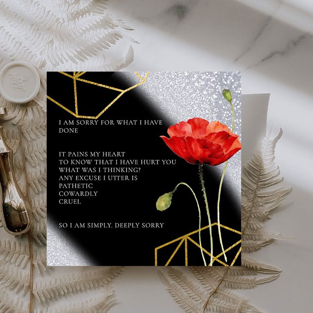 De Remerciements Parties scintillant Elegant Je suis désolé Carte d (Créateur téléchargé)