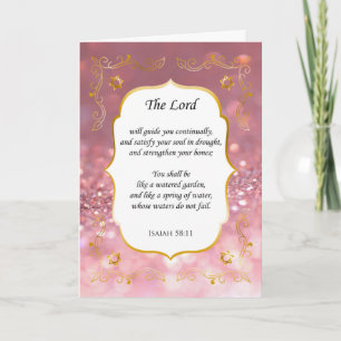 De Remerciements Parties scintillant rose et or Bible Verse Carte d