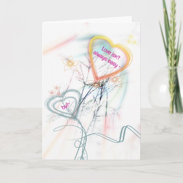 DE REMERCIEMENTS PAS FACILE ~ MAIS CARTE D'AMOUR TOUTE OCCASION (Devant)