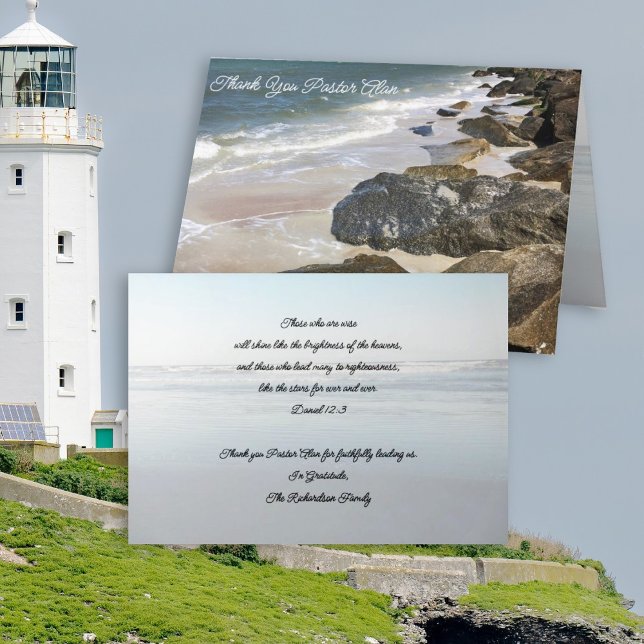 De Remerciements Pasteur Appréciation Jetty Rocks Carte d'écriture (Créateur téléchargé)