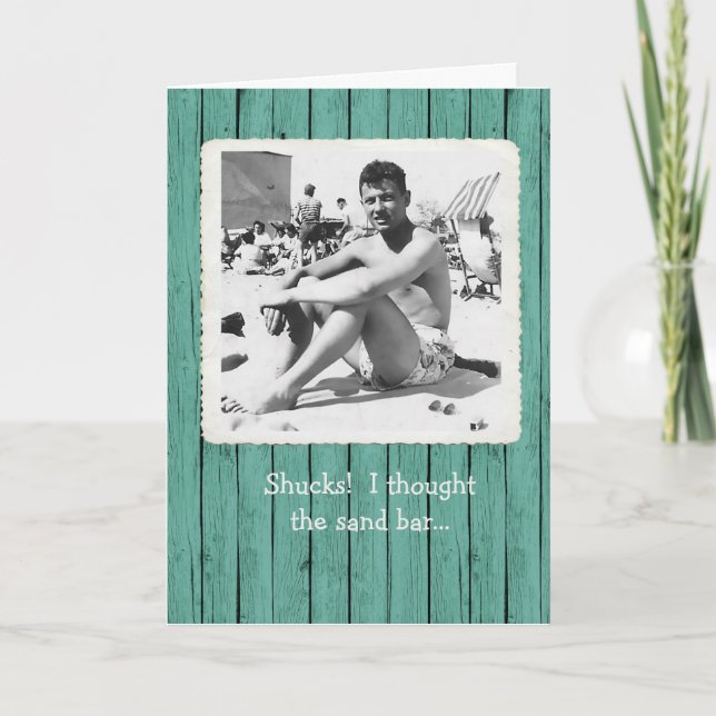 De Remerciements Pensez au Sand Bar Servi Bière Carte Anniversaire (Devant)