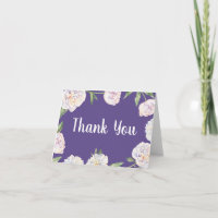 Peony Floral Violet violet violetMerci Carte