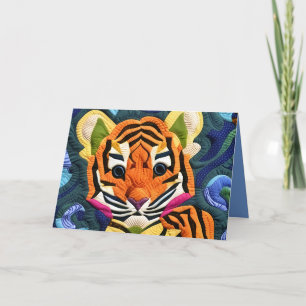 De Remerciements Petit Tiger Cub Quilet Comme Design Carte d'Annive