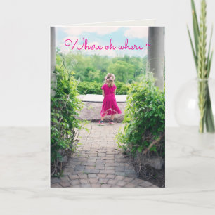 DE REMERCIEMENTS PETITE FILLE EN ROSE VOUS MANQUANT CARTE