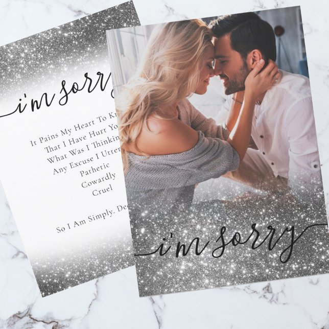 De Remerciements Photo élégante Je suis désolé Carte d'excuses (Créateur téléchargé)