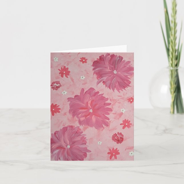 De Remerciements Pies roses Carte Florale Note (Devant)