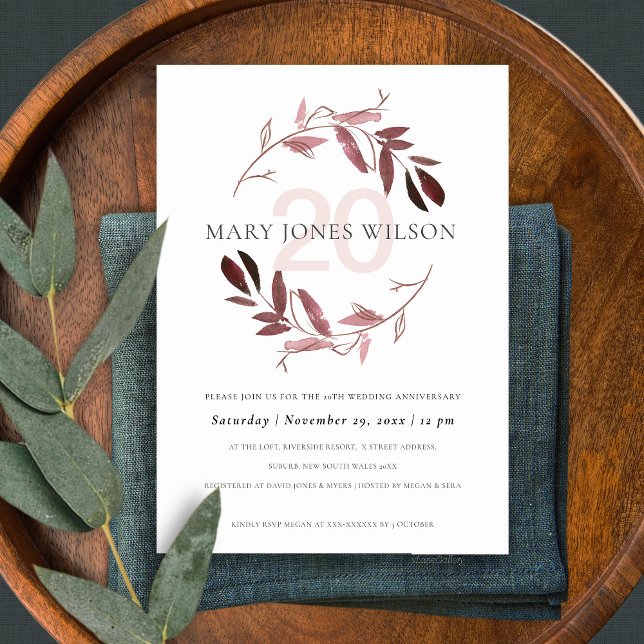 DE REMERCIEMENTS PINK PURPLE FAUNA WREATH TOUTE ANNÉE CARTE ANNIVER (Créateur téléchargé)