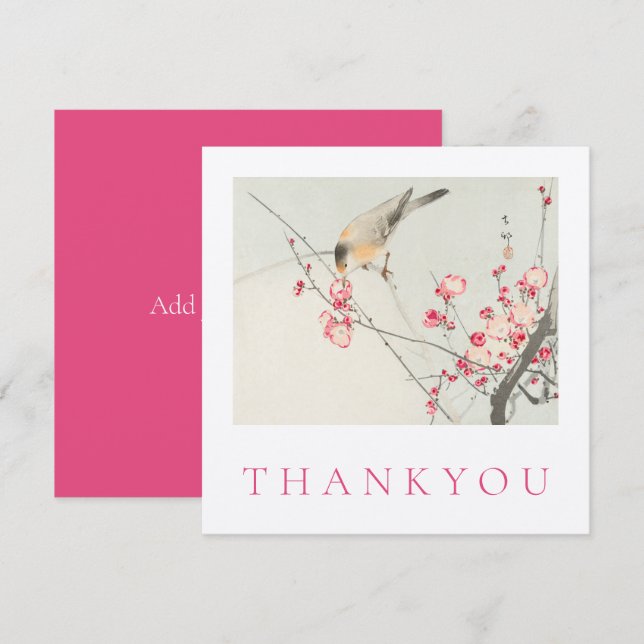 DE REMERCIEMENTS PLAT THANKYOU CARTE : OHARA KOSON (Devant / Derrière)