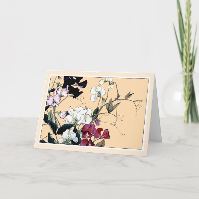 De Remerciements Pois rouges et blancs, carte d'art botanique (Devant)