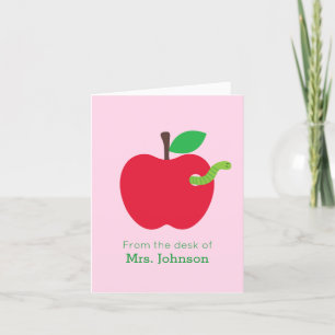 De Remerciements Pomme enseignant avec carte Worm