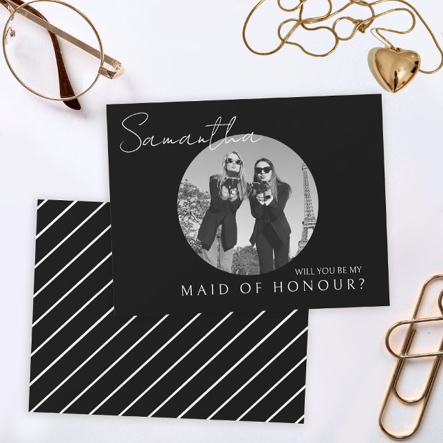 De Remerciements Proposition Black Brides Maid carte photo d'honneu (Créateur téléchargé)